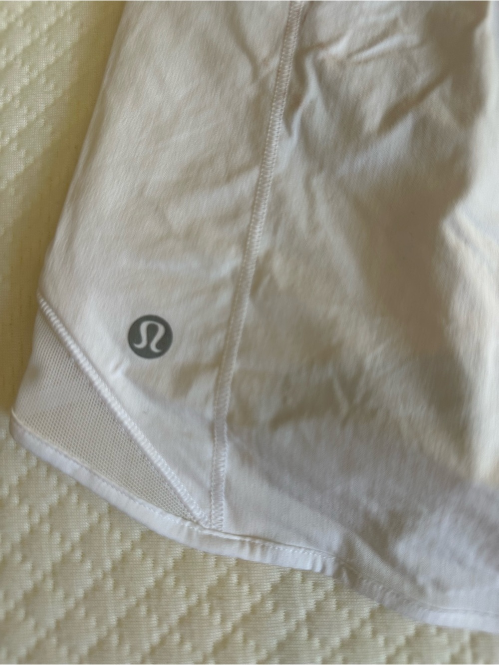 lululemon athletica Hotty Hot White Women's Athletic Shorts with Reflective Logo